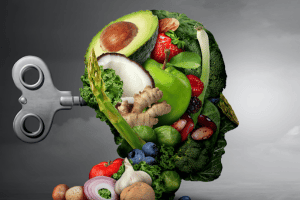 key on brain healthy food concept