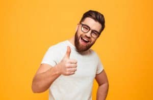 optimistic man thumbs up